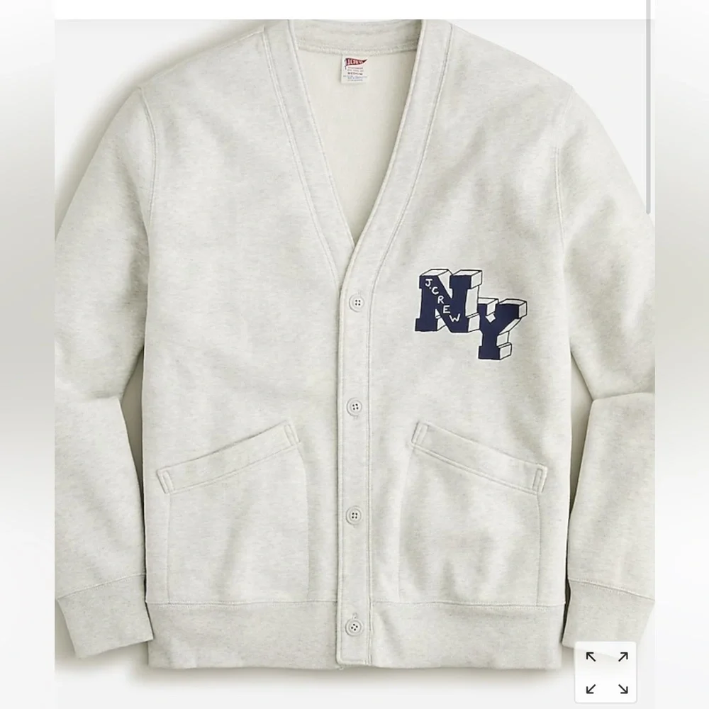 NWT - J. Crew Heritage Fleece Cardigan - Large